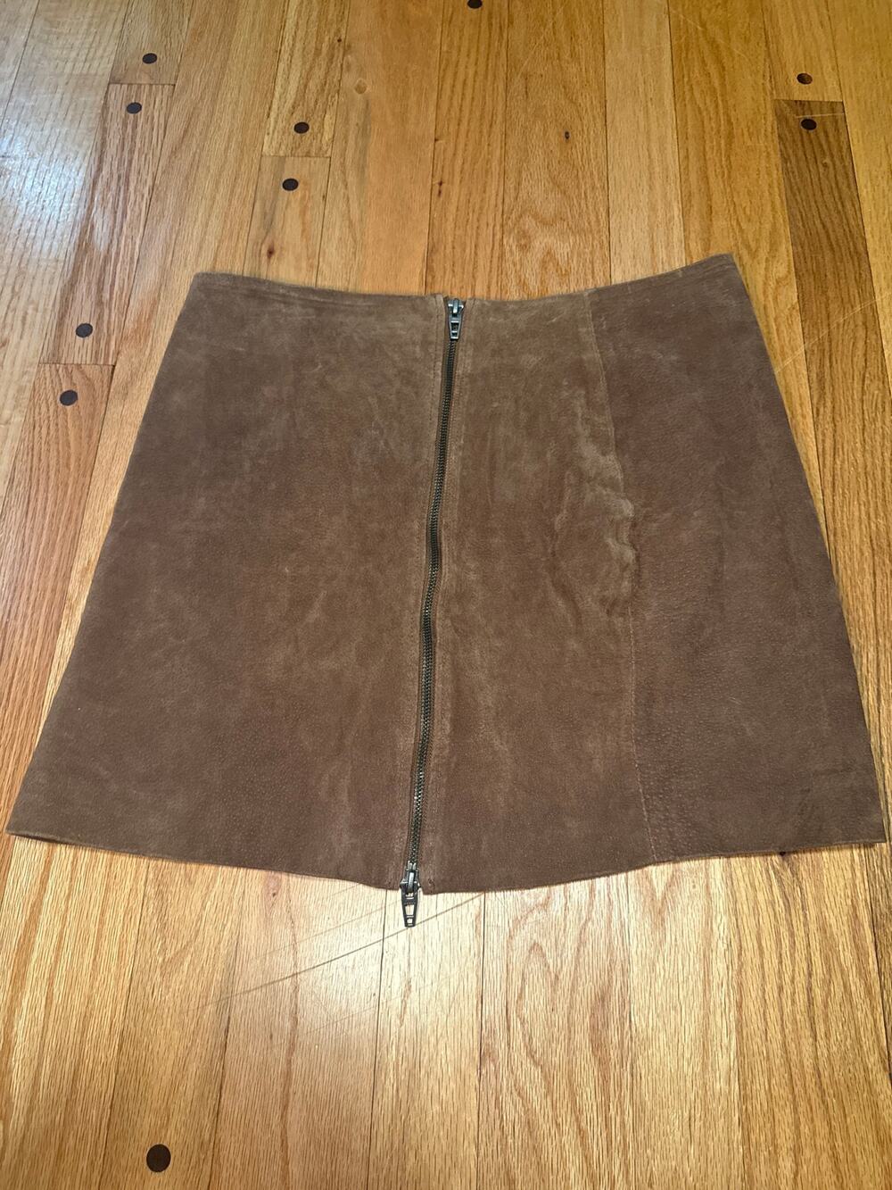 BlankNYC Brown Suede Leather Mini Skirt Women’s 29 Genuine Leather